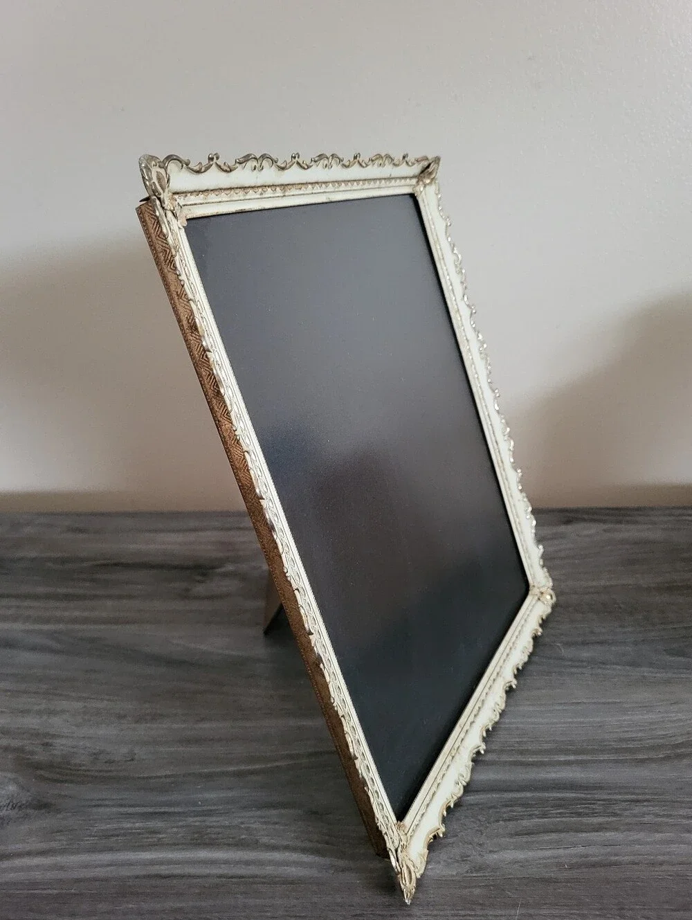Vintage Gold Metal & Enamel Picture Frame Fits 8x10 Glass Cover